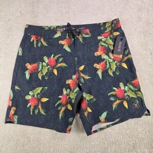 NWT Roark The‎ Passage Boardshorts Mens 36 Gray Tropical Cruise Beach